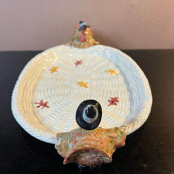 Fitz & Floyd 1990 pilgrims progress thanksgiving serving tray - Picture 16 of 16